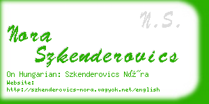 nora szkenderovics business card